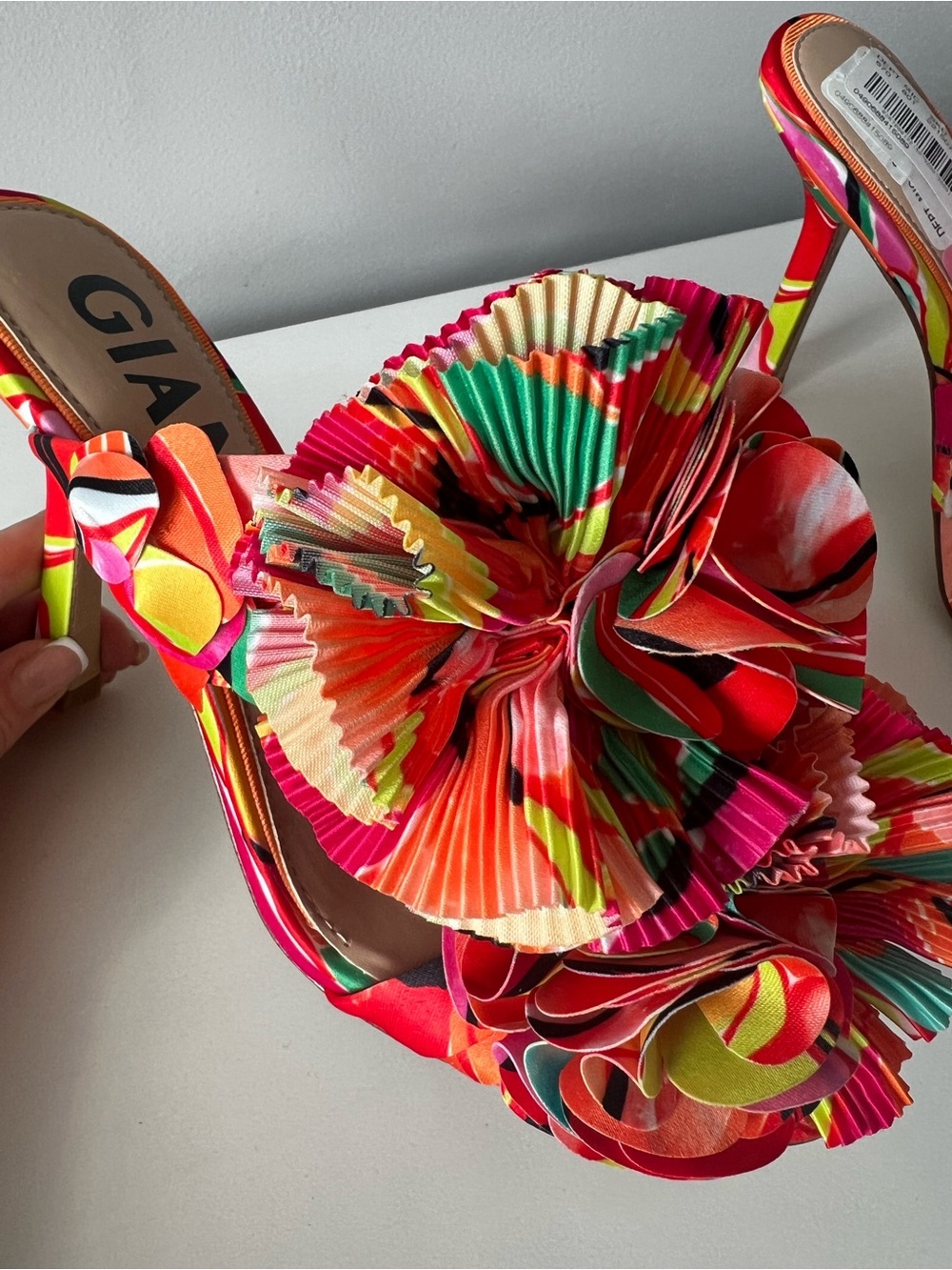 Ganni Red Multicolor Floral Heeled Sandals - Picture 9 of 9